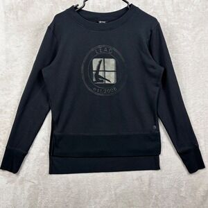 MPG Sport Women's Size M Black Graphic Pullover Sweatshirt High Low Athleisure